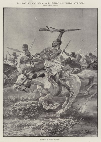 The Forthcoming Somaliland Expedition, Native Warfare by Richard Caton Woodville junior